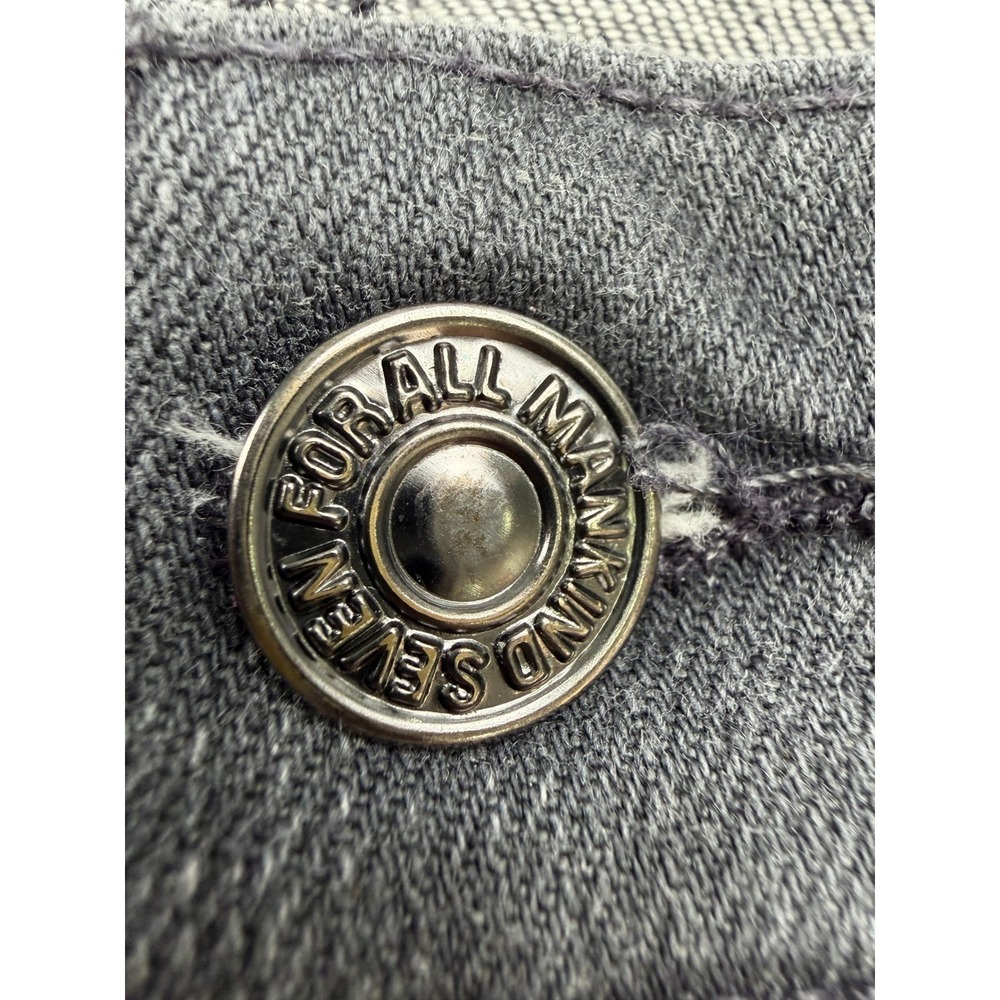 7 For All Mankind Slimmy Jeans Womens Gray Distressed Slim Fit Denim Size  31 - Picture 7 of 15